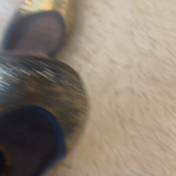 Sparkly/crackled gold and navy gold Joie ballet flats Sz 7 1/2 - 37 1/2 - Picture 8 of 8